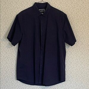 Geoffrey Beene Dark Blue Short Sleeve Shirt
